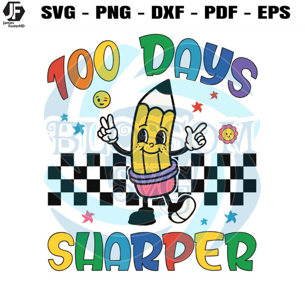 100 Days Sharper Cute Pencil SVG.jpg