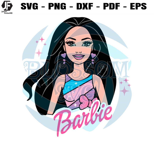 Brunette Doll Curly SVG Barbie Gift SVG Cutting Digital File.jpg