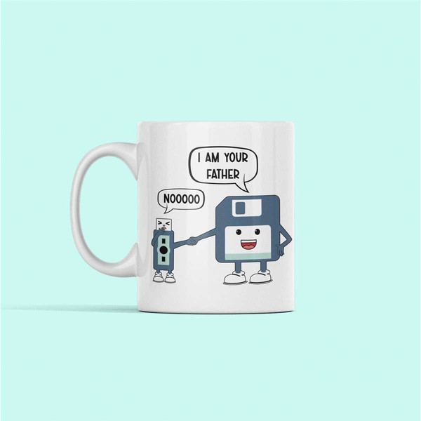 Floppy Disk Mug, I Am Your Father, Computer Mug, Computer Science Gifts, Engineering Cup, Coding Mug, Computer Tech USB.jpg