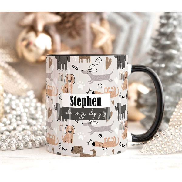 CRAZY DOG MAN Personalised Name Dog Mug, Personalised Mug, Dog Lover Gift For Him, Valentines Gift Him, Dad Son Husband 3.jpg