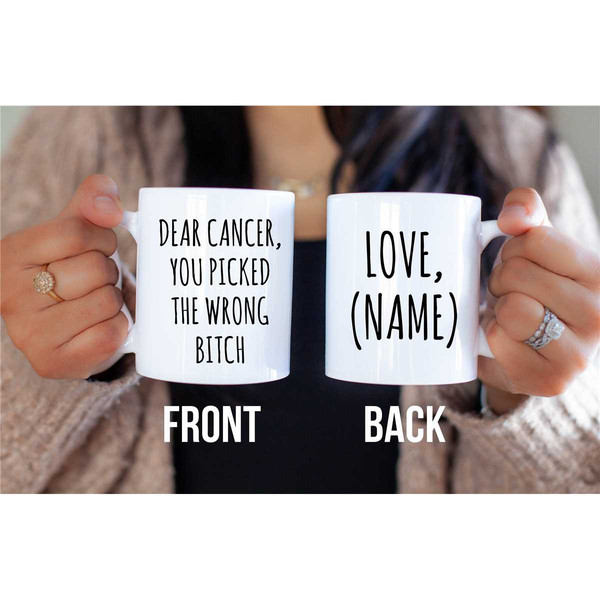Custom Cancer Survivor Mug, Breast Cancer Patient Gift, Chemotherapy Coffee Mug Cancer Awareness Gifts Cancer You Picked.jpg