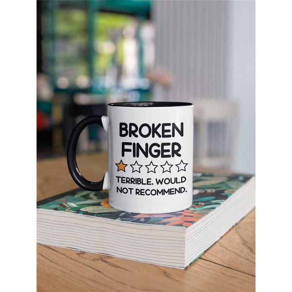 Broken Finger Gifts, Broken Finger Mug, Funny Coffee Cup, Zero Stars Terrible Would Not Recommend, Zero Star Review, Sym.jpg