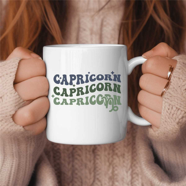 Capricorn Coffee Mug, Zodiac Birthday Gift for Her, Horoscope Ceramic Mug.jpg