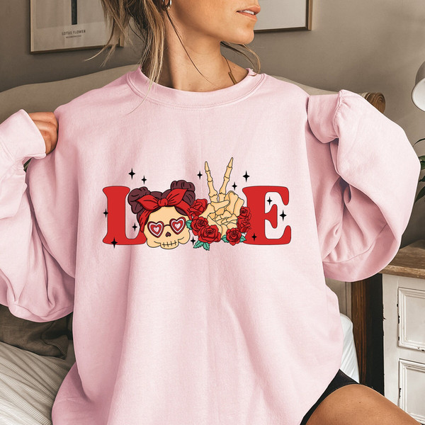 Skeleton Forever Valentine Sweatshirt, Love Sweatshirt, Funny Valentine's Day Sweatshirt, Happy Valentines Day, Valentine Sweatshirt Women.jpg