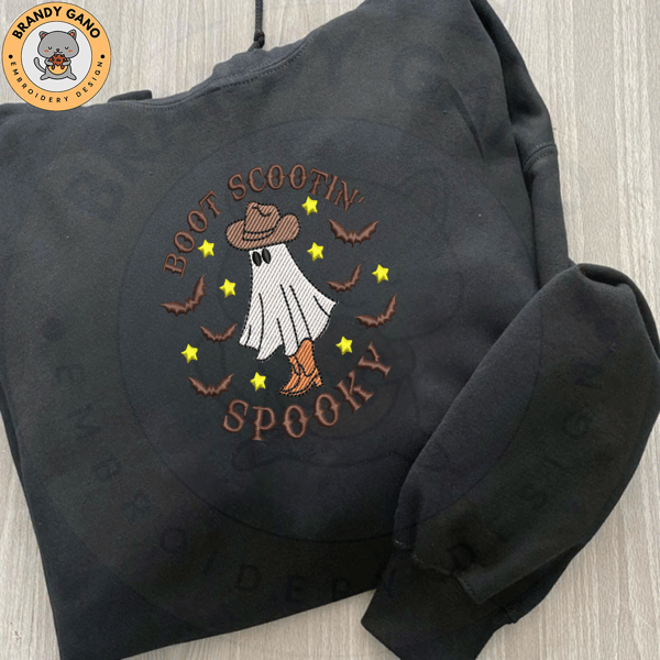 Spooky Vibes Embroidery Design, Howdy Spooky Embroidery File, Spooky Halloween Embroiery Design, Instant Download 1.jpg