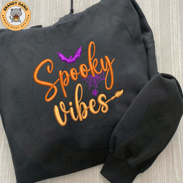 Spooky Vibes Embroidery Design, Stay Spooky Craft Embroidery Design, Spooky Halloween Embroidery File 1.jpg