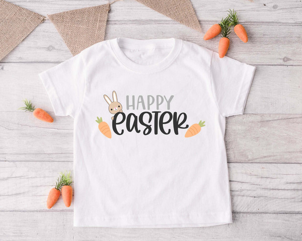 Happy Easter Shirt, Easter Shirt, Bunny Shirt, Carrot Shirt, Easter Family Matching Shirt, Easter Kids Shirt, Kids Easter Cute Shirt.jpg