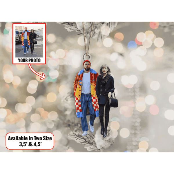 2001  Taylor Swiftie Christmas Ornament Taylor Swift And Travi Kelce Ornament Christmas Shape Ornament Acrylic Imagepng.png