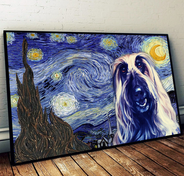 Afghan Hound Poster &amp Matte Canvas - Dog Wall Art Prints - Painting On Canvas.jpg