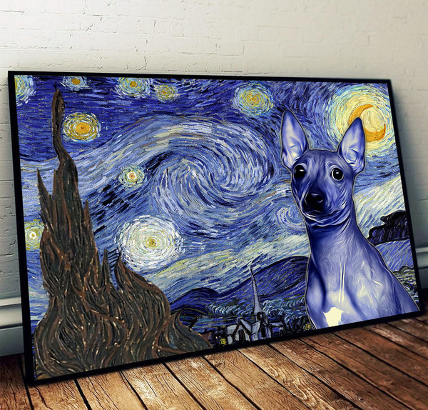 American Hairless Terrier Poster &amp Matte Canvas - Dog Wall Art Prints - Painting On Canvas.jpg