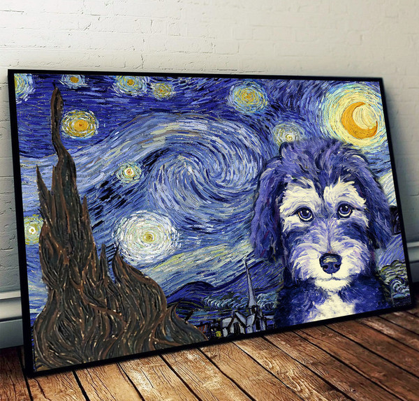 Aussiedoodle Poster &amp Matte Canvas - Dog Wall Art Prints - Painting On Canvas.jpg