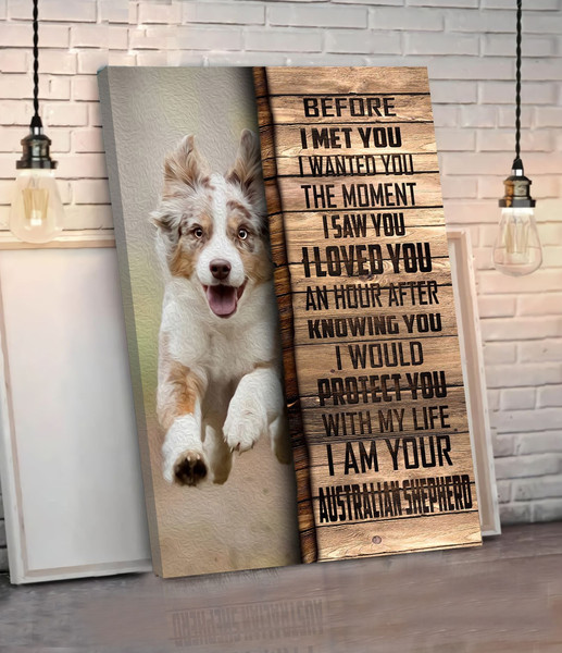 Australian Shepherd Matte Canvas -  Dog Wall Art - Poster To Print - Housewarming Gifts.jpg