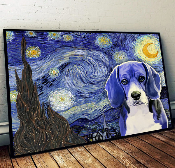Beagle Poster &amp Matte Canvas - Dog Wall Art Prints - Painting On Canvas.jpg
