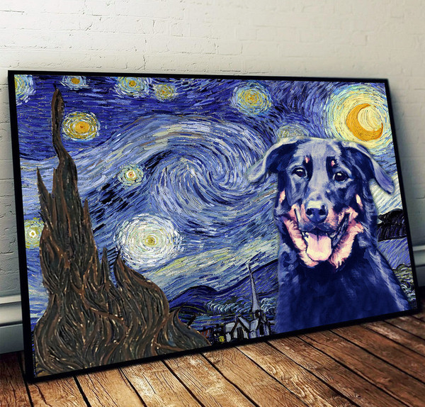 Beauceron Poster &amp Matte Canvas - Dog Wall Art Prints - Painting On Canvas.jpg