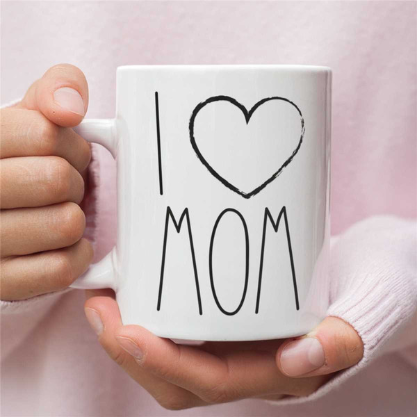 I Love Mom Coffee Mug for Mother, New Mom Gifts, Mothers Day, Baby shower gift, Mommy gift, Rae Dunn Inspired Style.jpg