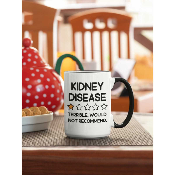 Kidney Disease Gifts, Kidney Disease Mug, Funny Coffee Cup, Zero Stars Terrible Would Not Recommend, Zero Star Review, B.jpg