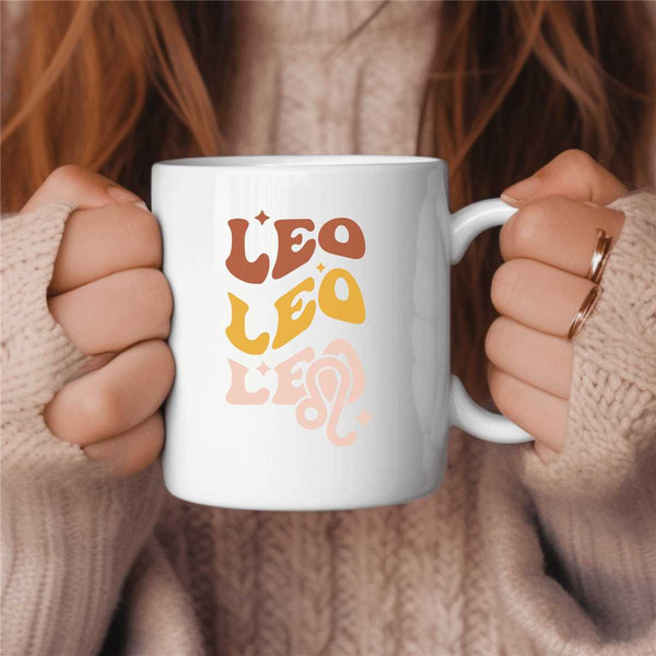 Leo Coffee Mug, Zodiac Birthday Gift for Her, Horoscope Ceramic Mug.jpg