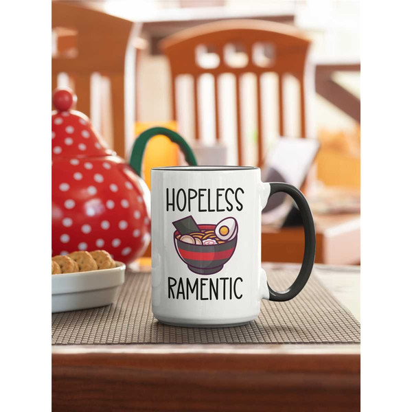 Ramen Mug, Hopeless Ramentic Mug, Ramen Lover Gifts, Funny Ramen Cup, Hopeless Ramen-tic, Ramen Noodles, Ramen Coffee Mu.jpg