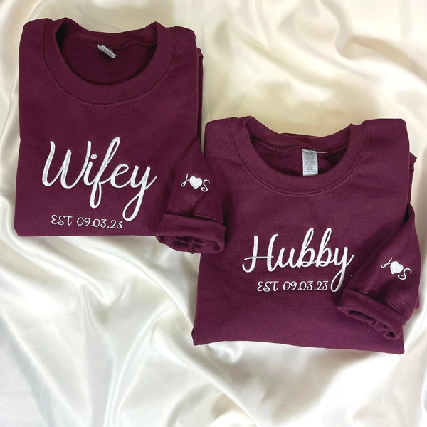 Personalized Bridal Shower Gifts for Her with Embroidered Ms Mrs Sweatshirt, EST Date, Any Text.jpg
