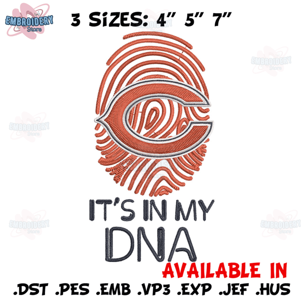 It's In My Dna Chicago Bears embroidery design, Bears embroidery, NFL embroidery, sport embroidery, embroidery design..jpg