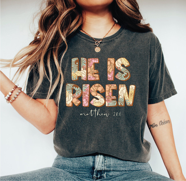 Easter Shirt, He is Risen Shirt Retro, Faith Based Shirt, Jesus Shirt, Christian Easter, Bible Verse Shirt, Christian Apparel, A274.jpg
