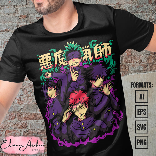Premium Jujutsu Kaisen Anime Vector T-shirt Design Template #28.jpg