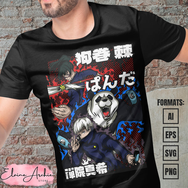 Premium Jujutsu Kaisen Anime Vector T-shirt Design Template #32.jpg