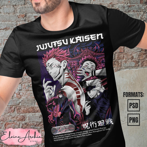 Premium Jujutsu Kaisen Anime Vector T-shirt Design Template #6.jpg