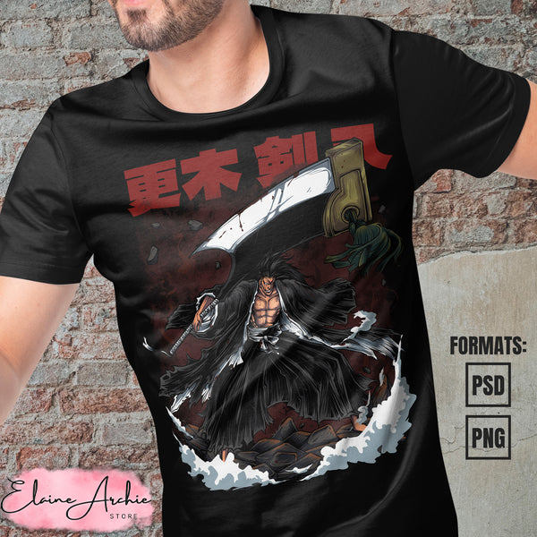 Premium Kenpachi Zaraki Bleach Anime Vector T-shirt Design Template #2.jpg