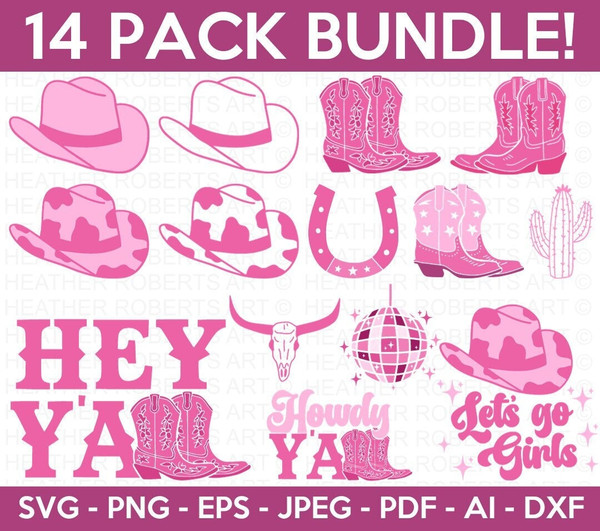 Cowgirl SVG Bundle, Cowgirl Boots Svg, Cowgirl Hat Svg, Let's Go Girls Svg, Disco Cowgirl Svg, Cow Skull Svg, Western Svg, Horshshoe Svg.jpg