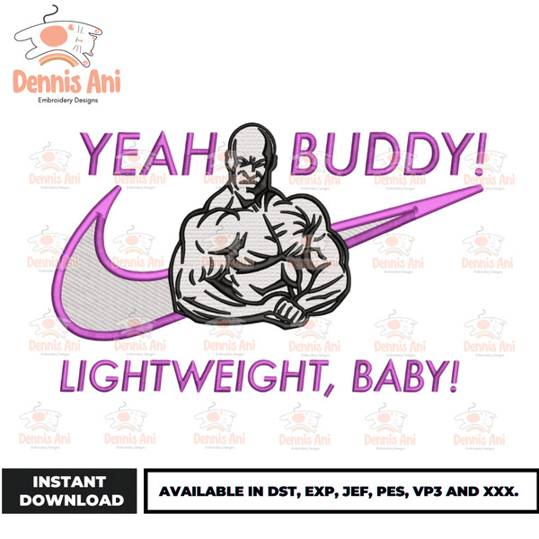 Yeah Buddy (Ronnie Coleman) Embroidery Design - Embroidery Market.png