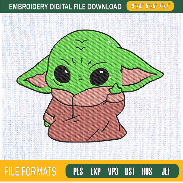 Baby Yoda Cute Hand Embroidery Designs, Baby Yoda Machine Embroidery Design, Machine Embroidery Designs - Premium & Original SVG Cut Files.jpg