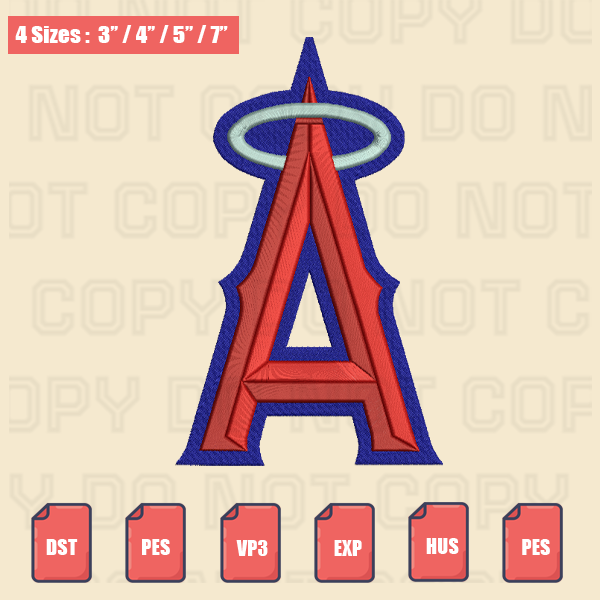 Los Angeles Angels Embroidery Designs, MLB Logo Embroidery Files, File for Embroidery Machine.png