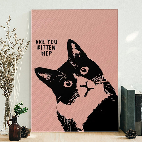 Cat Portrait Canvas - Are You Kitten Me - Canvas Print - Cat Wall Art Canvas - Cat Canvas Print - Furlidays.jpg