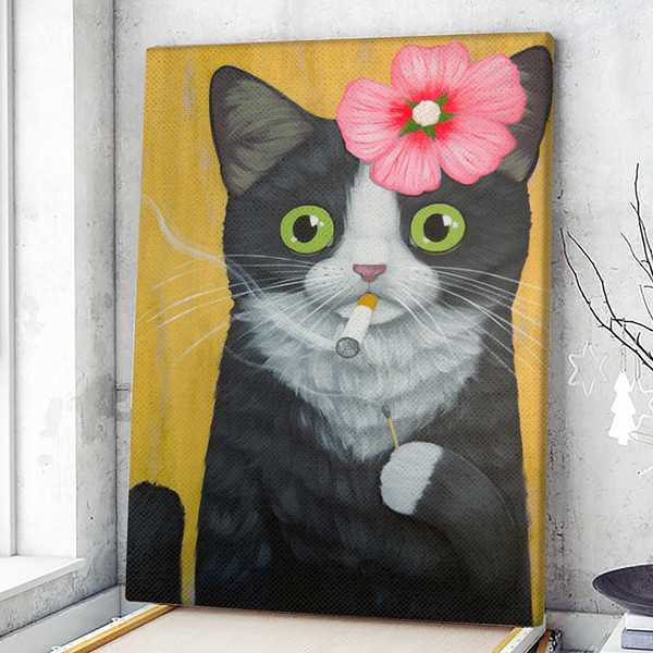 Cat Portrait Canvas - Cat Wall Art Canvas - Cats Canvas Print - Canvas With Cats On It - Furlidays.jpg