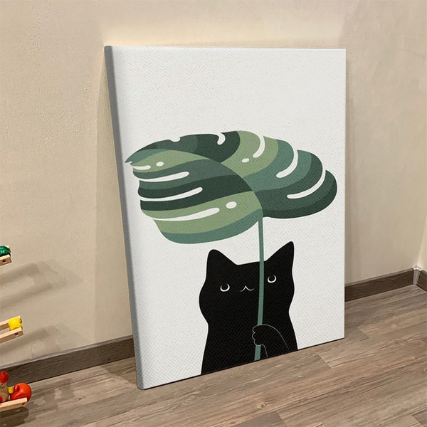 Cat Portrait Canvas - Cat With Flowers - Cat Canvas Print - Cat Wall Art Canvas - Cat Painting Posters - Furlidays.jpg