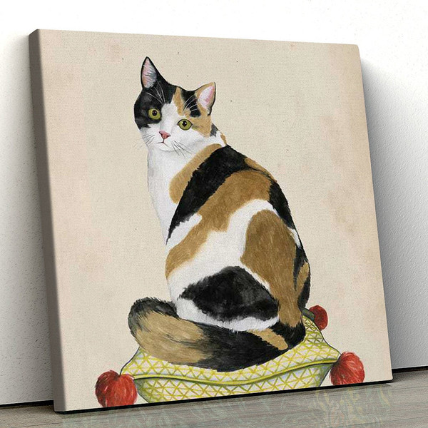 Cat Square Canvas - Cat Canvas - Lady Cat - Canvas Print - Cat Wall Art Canvas - Canvas With Cats On It - Cats Canvas Print - Furlidays.jpg