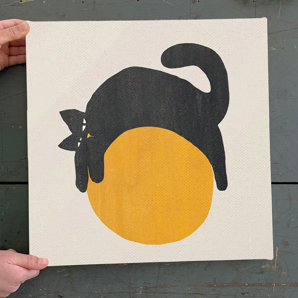 Cat Square Canvas - Cat With Ball - Canvas Print - Cat Canvas - Cat Wall Art Canvas - Furlidays.jpg