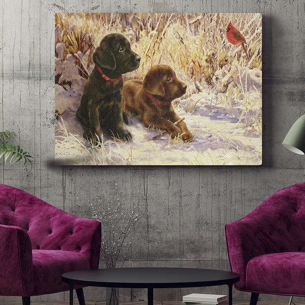 Dog Landscape Canvas - Black &amp Chocolate Labradors - Canvas Print - Dog Wall Art Canvas - Dog Poster Printing - Dog Canvas Art - Furlidays.jpg