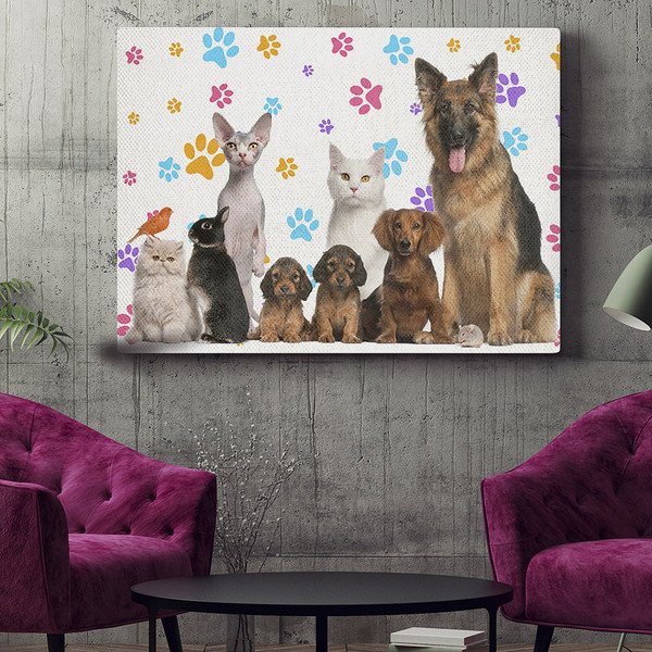 Dog Landscape Canvas - Dogs And Cats Animal Canvas - Dog Canvas Pictures - Canvas Print - Dog Painting Posters - Dog Canvas Art - Dog Wall Art Canvas - Furliday