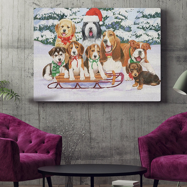 Dog Landscape Canvas - Sled Dogs - Canvas Print - Dog Painting Posters - Dog Canvas Art - Dog Wall Art Canvas - Furlidays.jpg