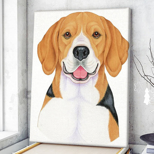 Dog Portrait Canvas - Beagle Portrait Canvas Print - Dog Canvas Art - Dog Wall Art Canvas - Furlidays.jpg