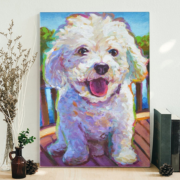 Dog Portrait Canvas - Bichon Frise - Canvas Print - Canvas With Dogs On It - Dog Wall Art Canvas - Dog Canvas Art - Furlidays.jpg