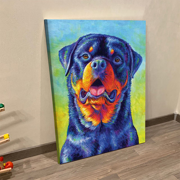 Dog Portrait Canvas - Gentle Guardian - Colorful Rottweiler - Canvas Print - Dog Poster Printing - Dog Wall Art Canvas - Furlidays.jpg