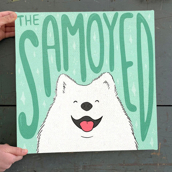 Dog Square Canvas - The Samoyed - Canvas Print - Dog Canvas Print - Dog Poster Printing -Dog Wall Art Canvas - Furlidays.jpg