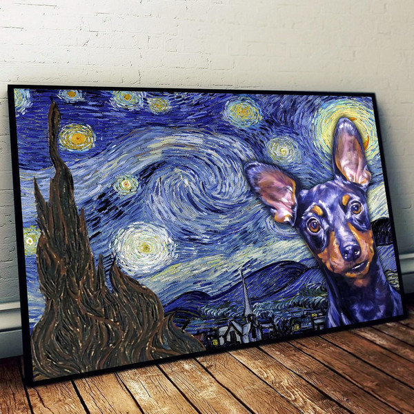 Miniature Pinscher Poster &amp Matte Canvas - Dog Wall Art Prints - Canvas Wall Art Decor.jpg