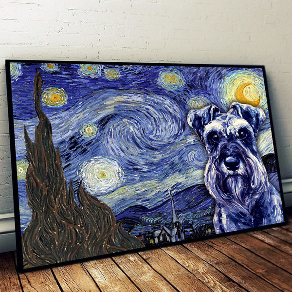 Miniature Schnauzer Poster &amp Matte Canvas - Dog Wall Art Prints - Canvas Wall Art Decor.jpg