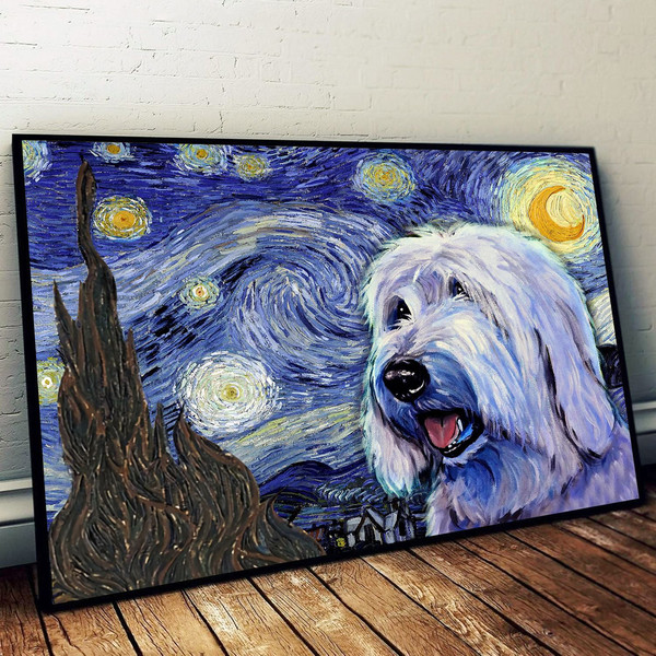 Old English Sheepdog Poster &amp Matte Canvas - Dog Wall Art Prints - Canvas Wall Art Decor.jpg