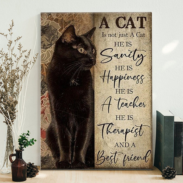 Portrait Canvas - A Cat Is Not Just A Cat - Black Cat Canvas Prints -Painting Canvas Wall Art - Cat Print Wall Decor - Canvas Wall Art - Furlidays.jpg