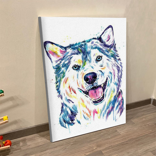 Portrait Canvas - Siberian Husky - Canvas Print - Dog Canvas Print - Dog Wall Art Canvas - Furlidays.jpg